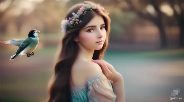 красивые девушки и парни . птицы садятся на руки