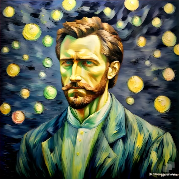 a painting of a man with a beard