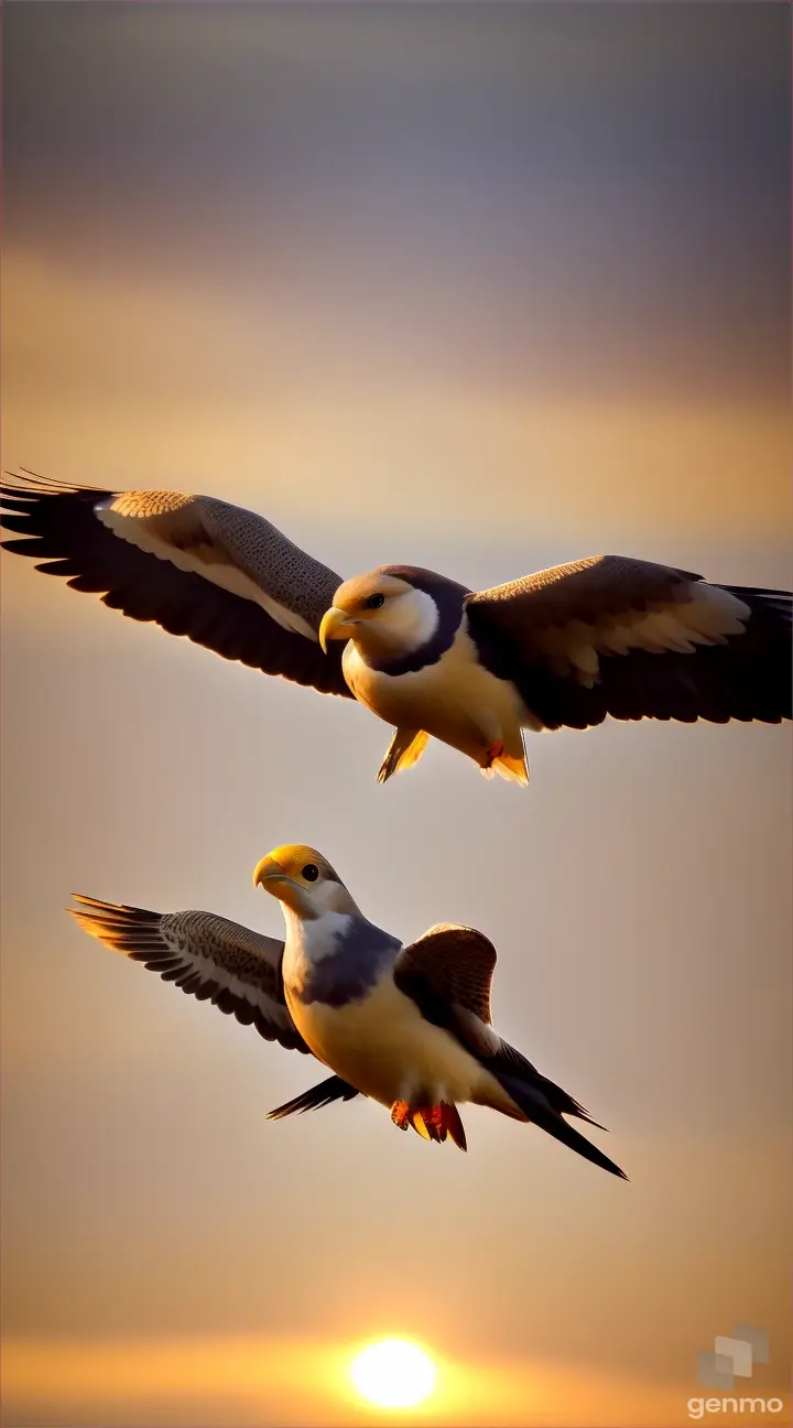 una aguila hermosa 8k volando nubes perfectas sol brillante