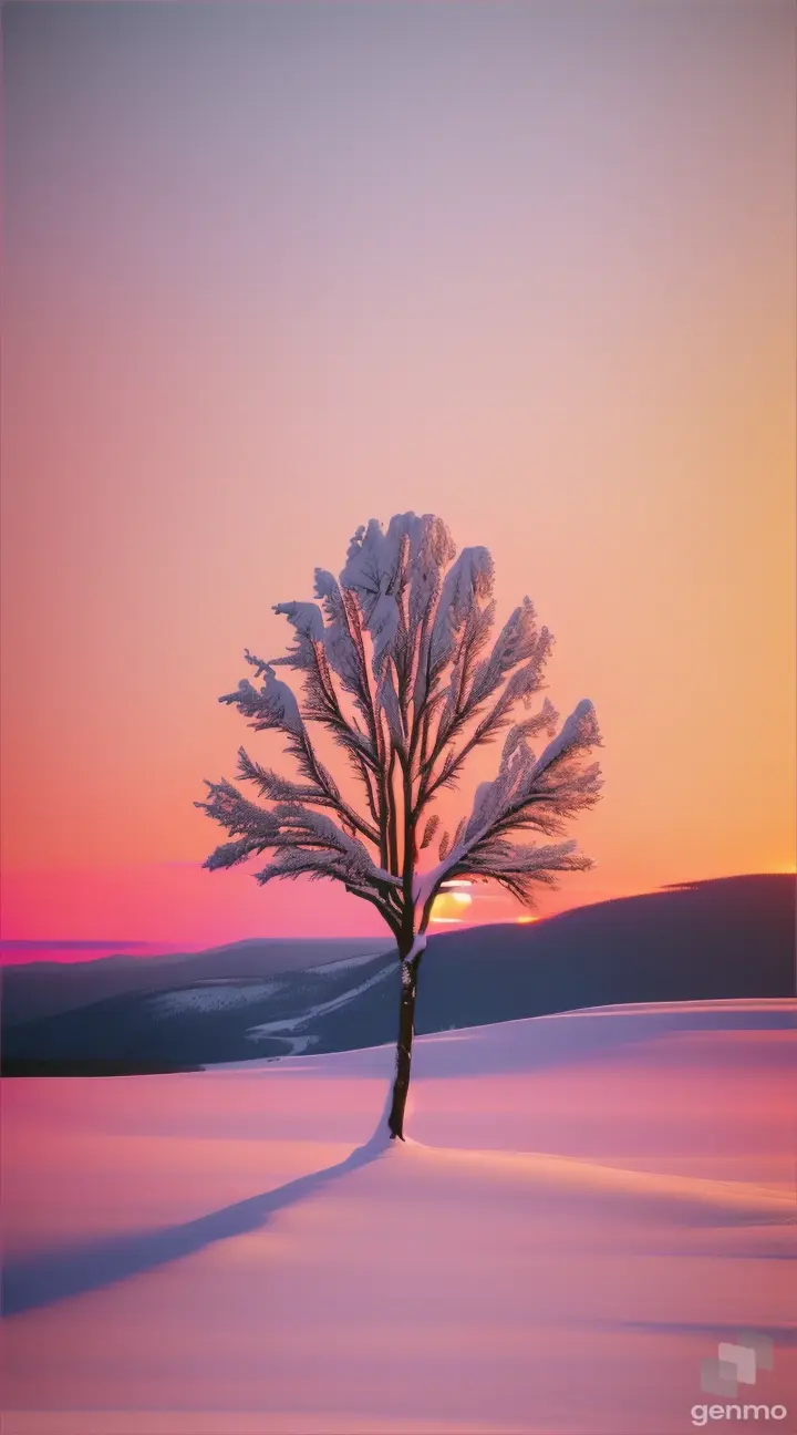 The tranquil silence of a snow-covered landscape, with pristine white powder stretching to the horizon.
