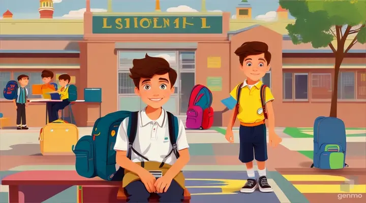 kids Robert goes to school regularly and focuses on his assignments. like animated luca in disney