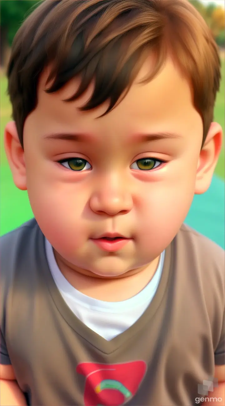 AN ANIMATED fat cute little boy of 10 years 