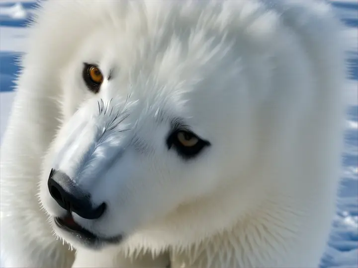 A cute baby Polar bear in the arctic