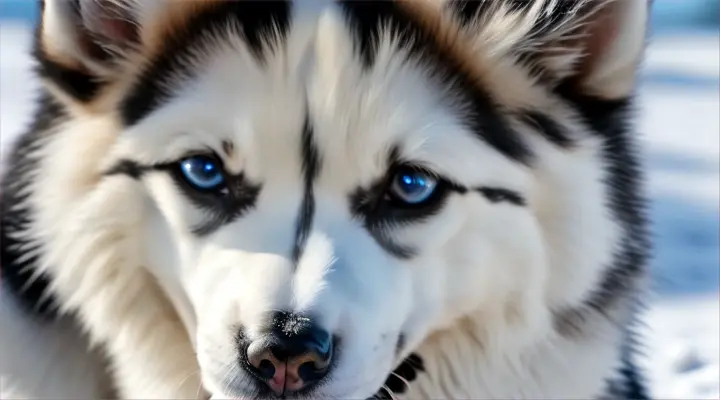 Cute small Siberian husky