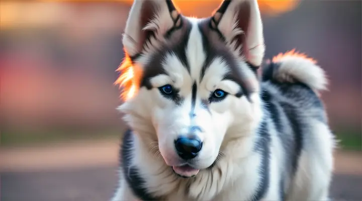 Cute small Siberian husky