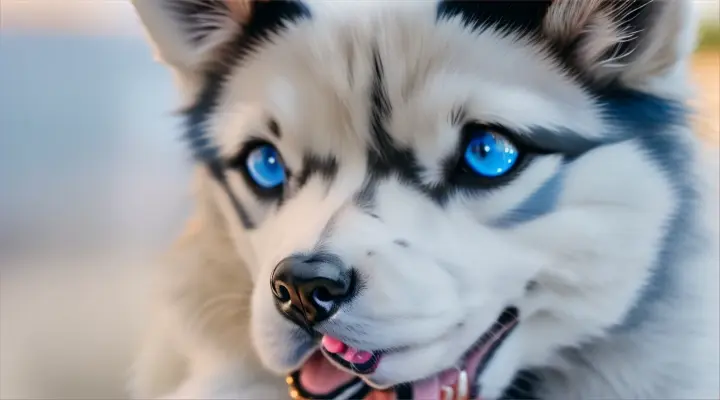 Cute small Siberian husky
