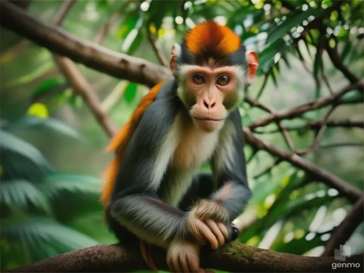 Chiku perches on a branch, looking around with excitement.]