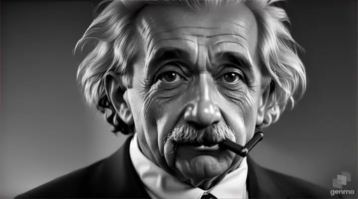 Albert Einstein fumando la pipa