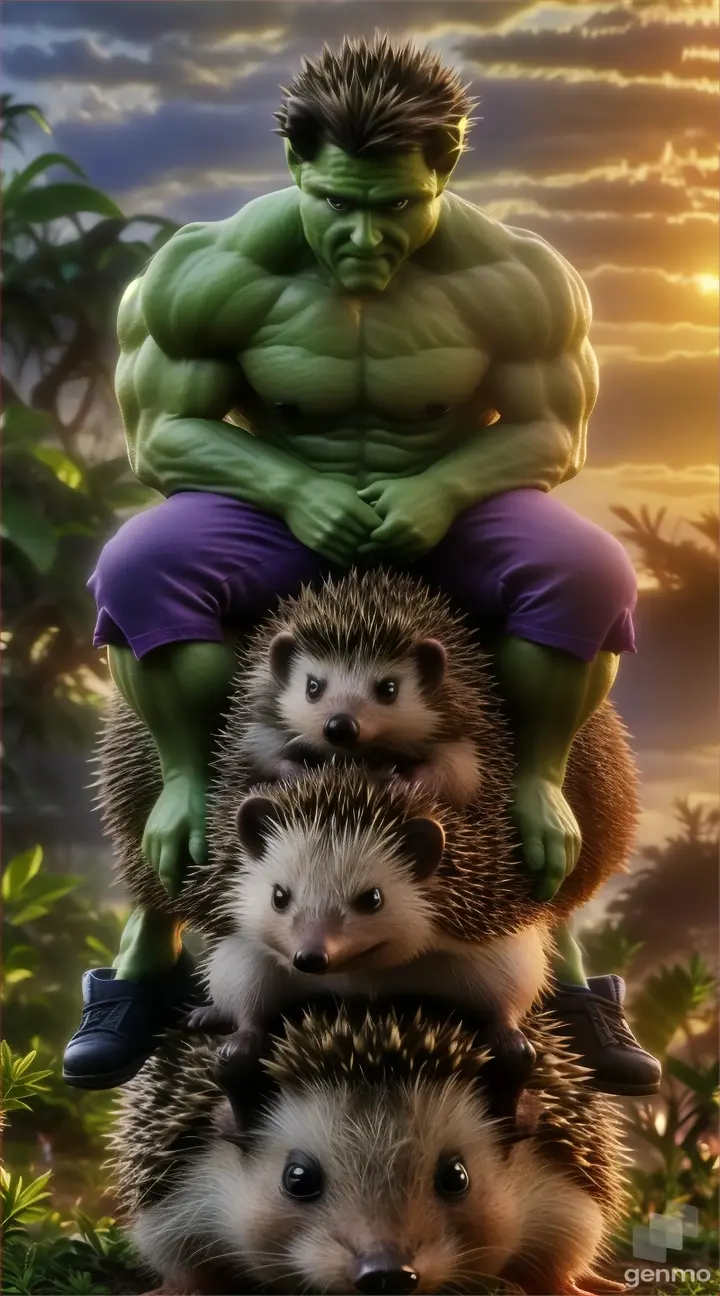 a hedgehog riding on the back of a man