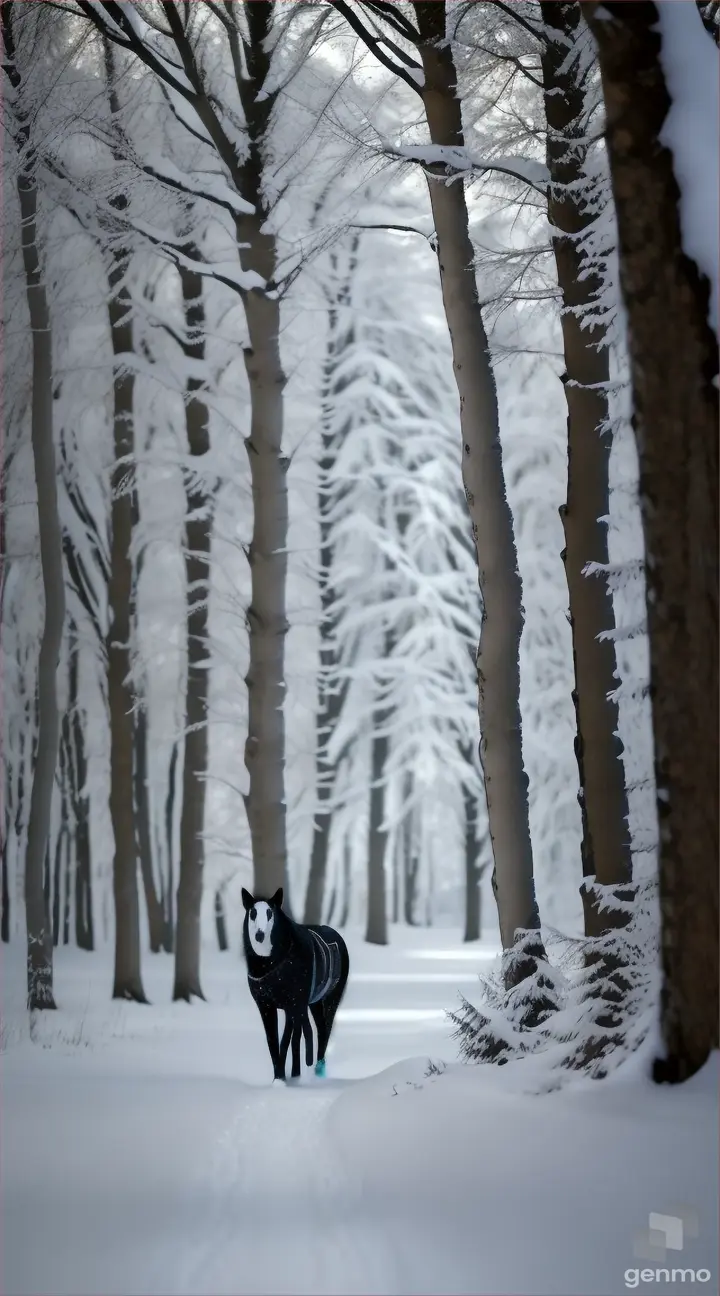 lobo hermoso caminando en el bosque ,nieve ,perfecta 8k , realisitico
