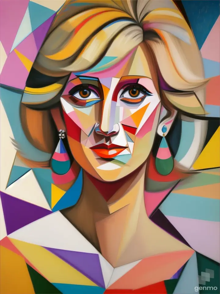 picasso inspired priness Diana portrait 