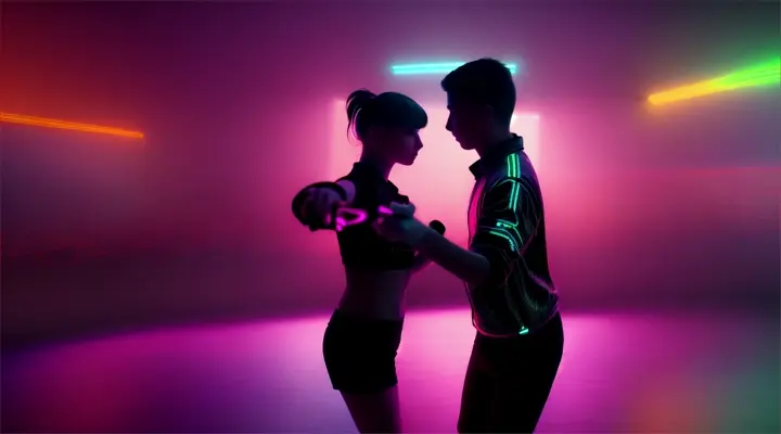 realistic:techno: electric dance boy and girl