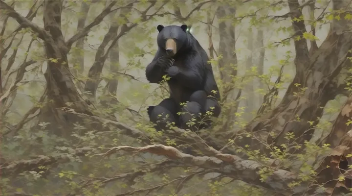 a bear in the woods