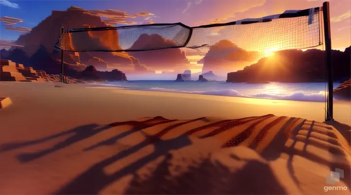 Nether portal , volleyball w , beaches, sand court, rocks