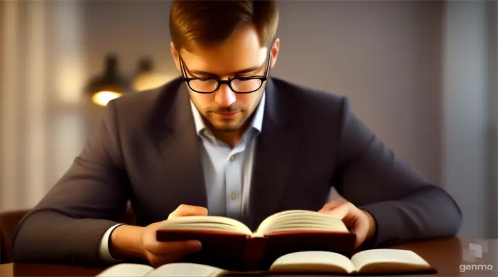 A man with book reading