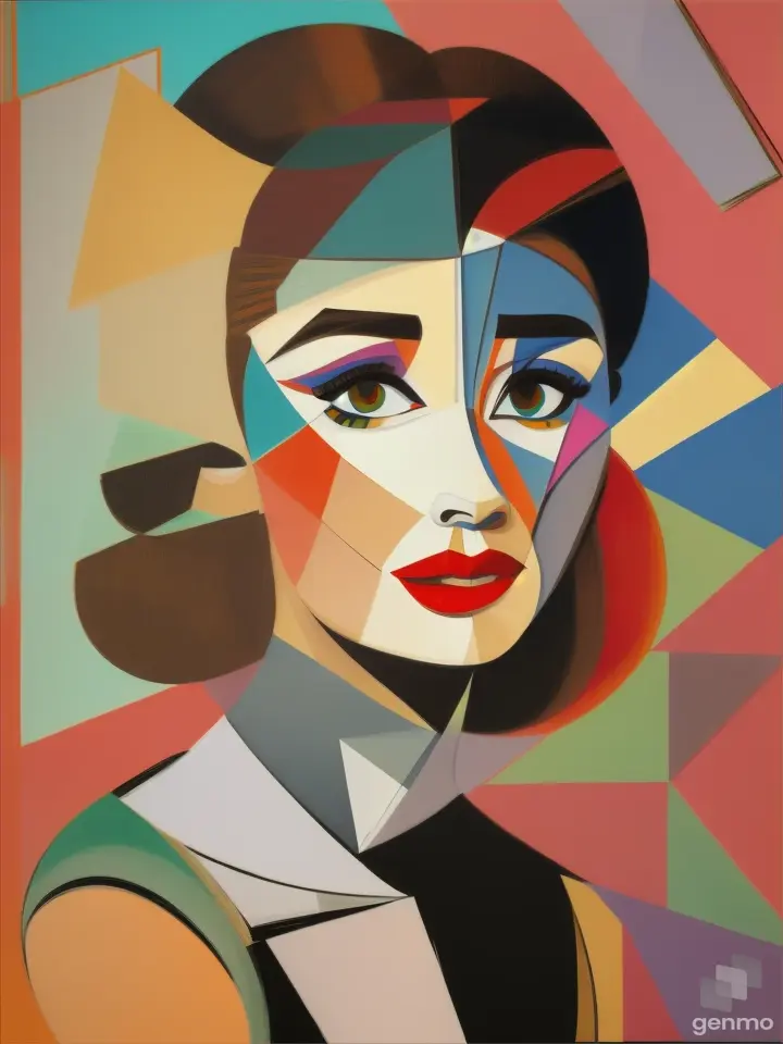 picasso inspired  of Audrey Hapbern PORTRAT