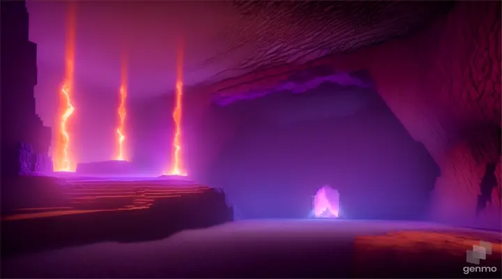 Nether portal cave torch purple