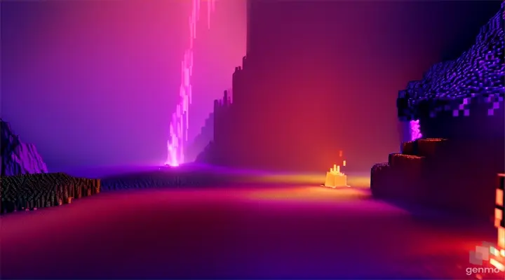 Nether portal cave torch purple
