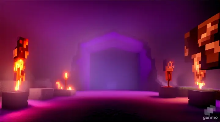 Nether portal cave torch purple