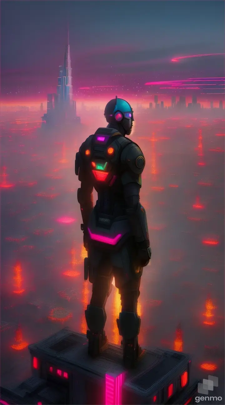 cyberpunk game style vibrant digital painting, from below, dystopian atompunk warriors, sharp eyes scan the horizon. Outcropping overlooking a cityscape with glowing neon signs and towering skyscrapers in the distance. Dripping paint splashes and a dark, ominous color scheme, Splatter Paint techniques adding texture and depth to the artwork. Style of Peter Mohrbacher and Peter Wileman, SimplePositiveXLv2,  ananmo . neon, dystopian, futuristic, digital, vibrant, detailed, high contrast, reminiscent of cyberpunk genre video games
