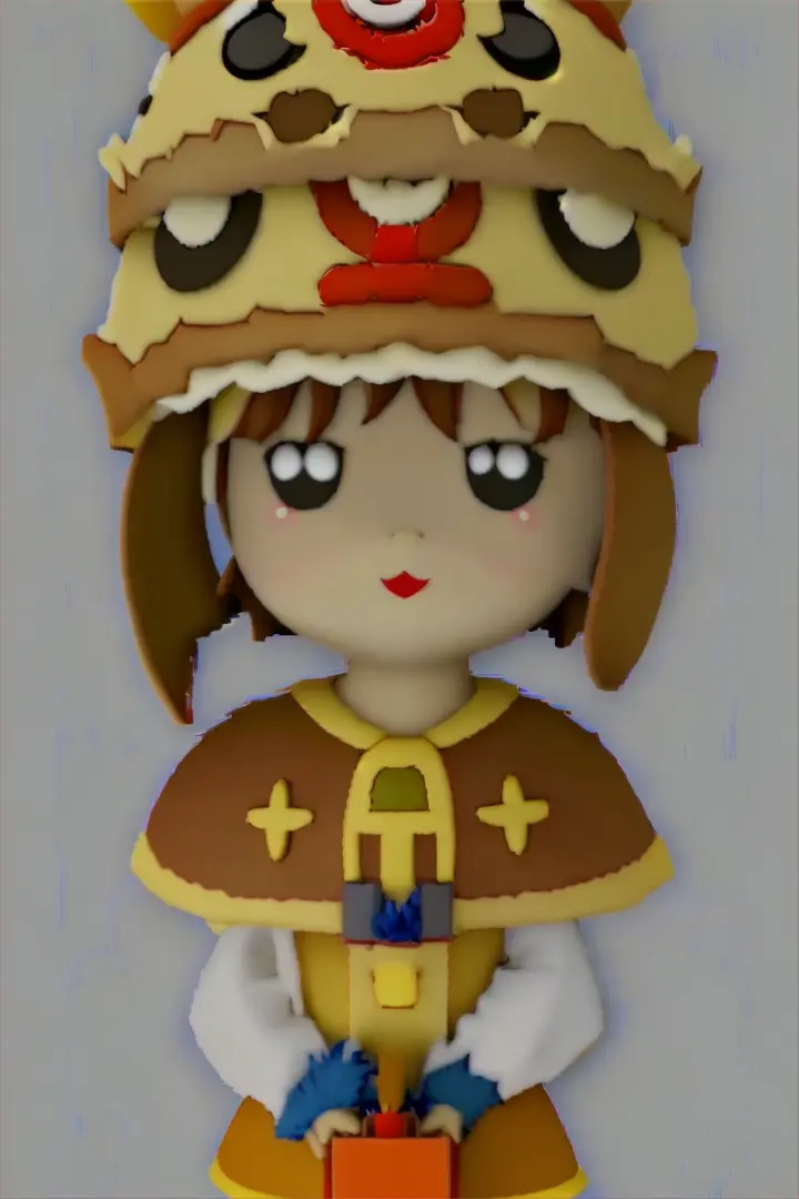 a little girl with a hat on her head