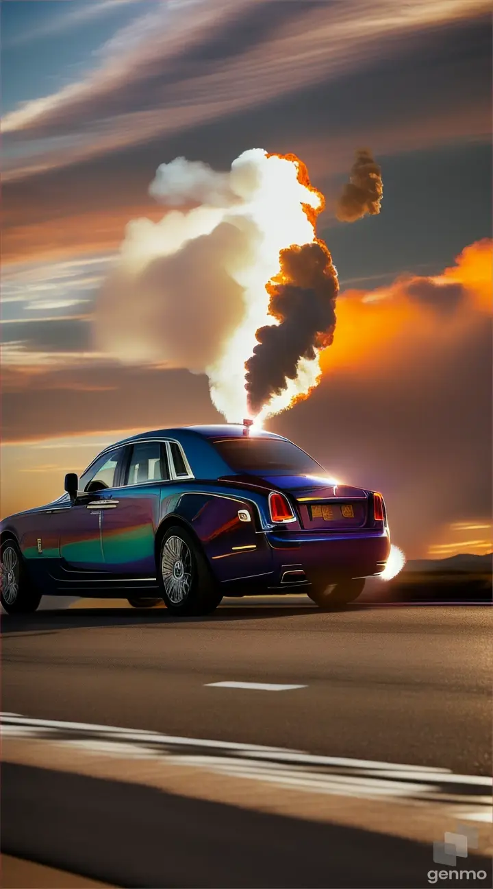 rolls royce car making stunt 