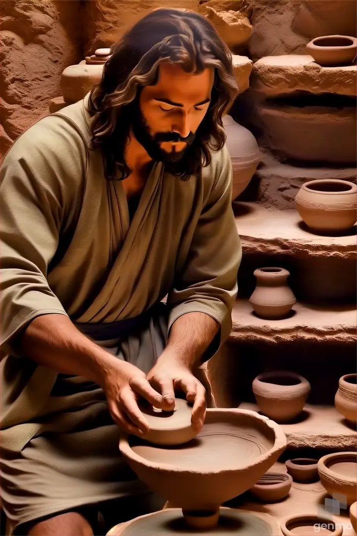 a man is making a bowl out of clay