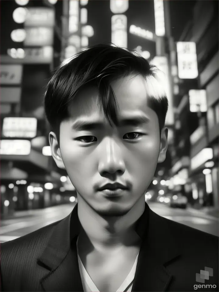 Sad girl in Korea young handsome looking right side