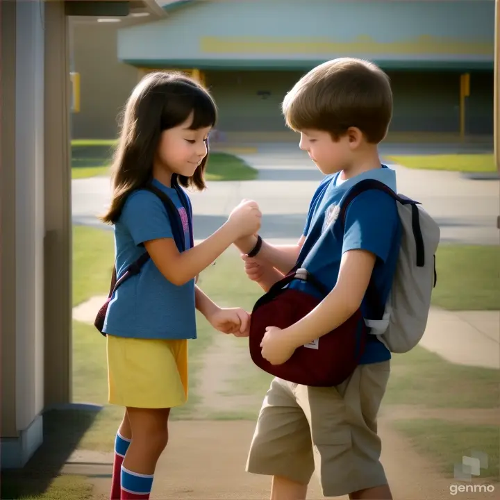 a girl named maya and a boy named sam who play together at Meadowlark Elementary school in a small town in 16:9 ratio