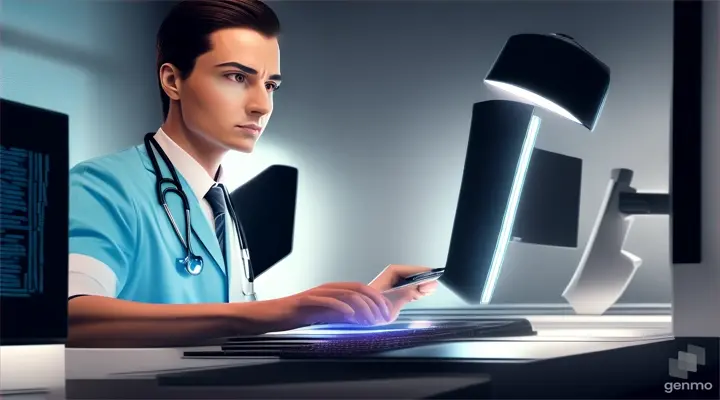 Cut to a doctor reviewing patient data on a computer