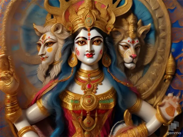 Maa durga with lion