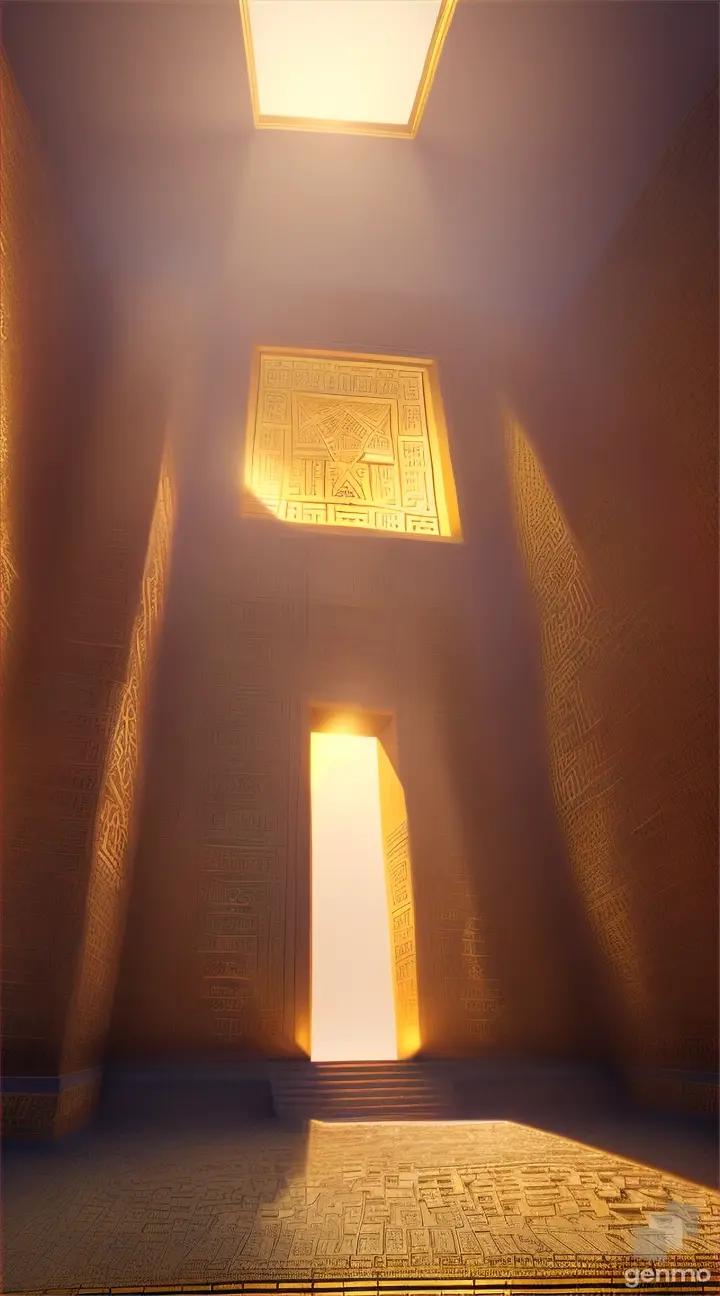 Nether portal gold prisms , ziggurat Arabic , sandskript, pillars