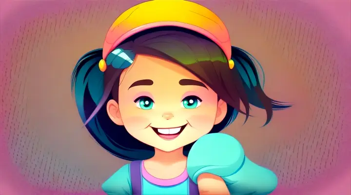 cute kid girl cartoon