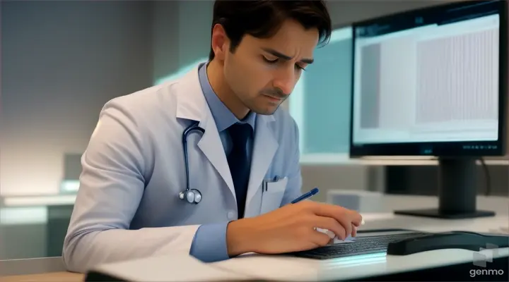 Cut to a doctor reviewing patient data on a computer