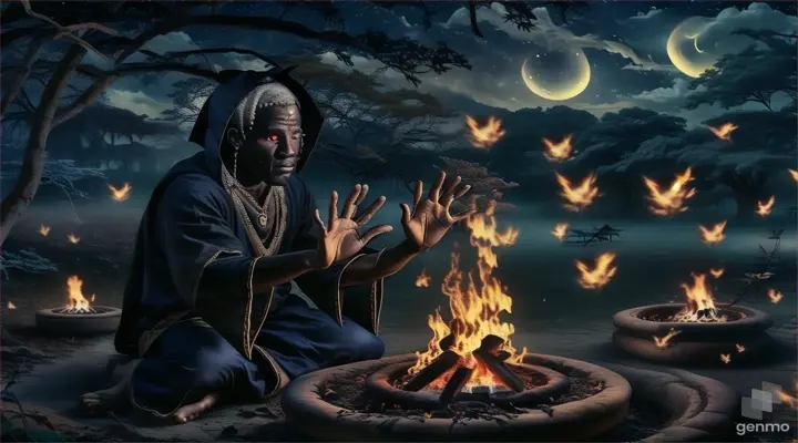 a person sitting in front of a fire