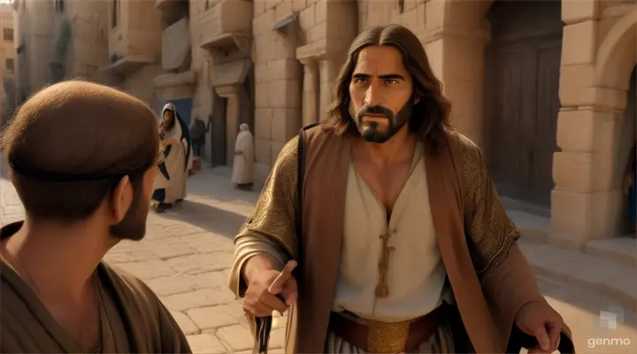 ((tax collector approaching Peter(8k defined face)) disciple of Jesus )) in Jesus' time )) high quality 8k