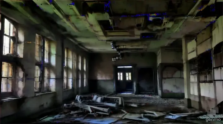 The inside of the building was cold and silent, the air thick with the scent of decay. 