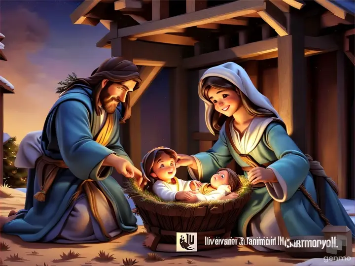 a nativity scene with a baby jesus in a manger scene