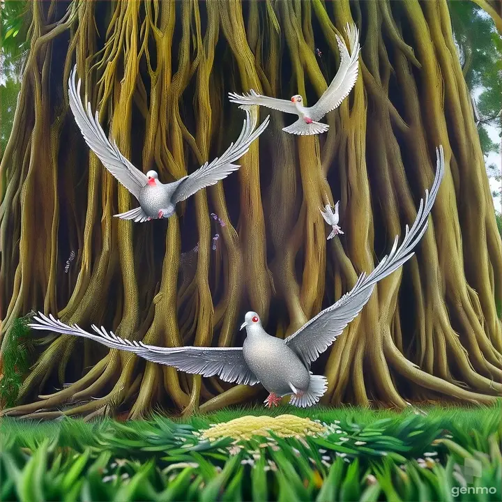 ne sharp-eyed dove spotted something promising beneath a sprawling banyan tree: 