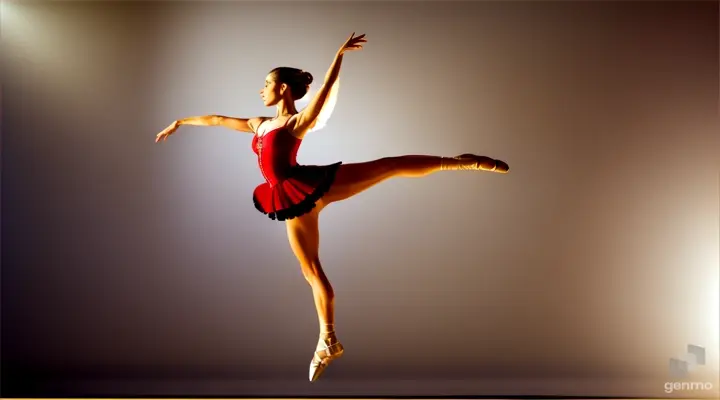 ballet carmen scenery ballerina in a Carmen costume makes a jump "Grand jeté" A big jump in which the dancer flies forward, raising his legs high up and straightening them almost into a split. General split