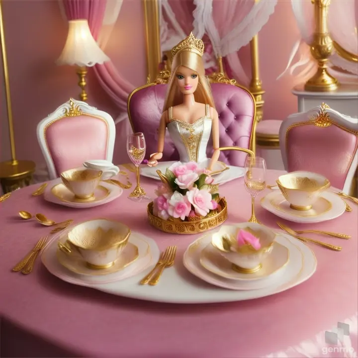 “Setting the Dining Table Barbie carefully sets the dining table, imagining elegant dinner parties and lively gatherings with her friends.”