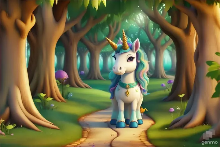 "Welcome to the Enchanted Forest, where every leaf whispers secrets and every breeze carries tales of wonder. This is the home of Sparkle the Unicorn and her friends, where adventures await around every corner."