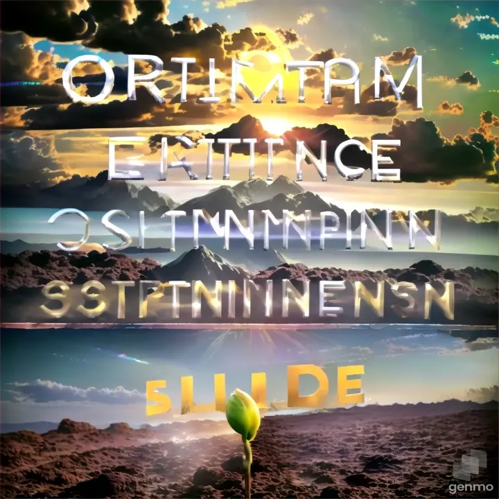 A collage of images representing the key words of the song: "optimism", "resilience", "determination", "hope", with visual elements that evoke these concepts, such as a shining sun behind dark clouds or a seed sprouting from a arid land.
