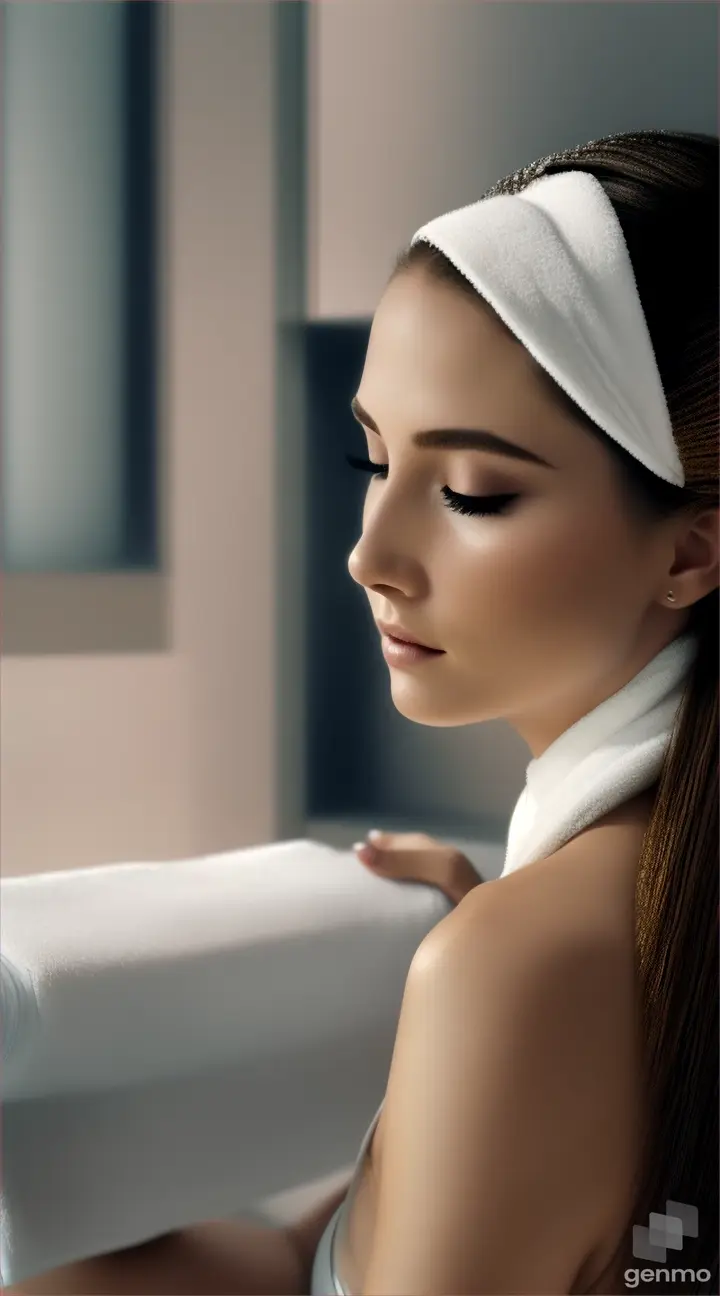 Woman using a towel to dry her hair