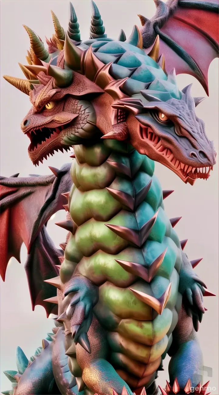 a statue of a dragon with spikes on it's head