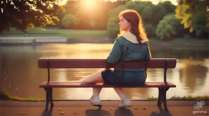 Sad Woman seating near river