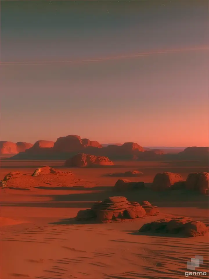 a desert landscape with rocks and a star filled sky