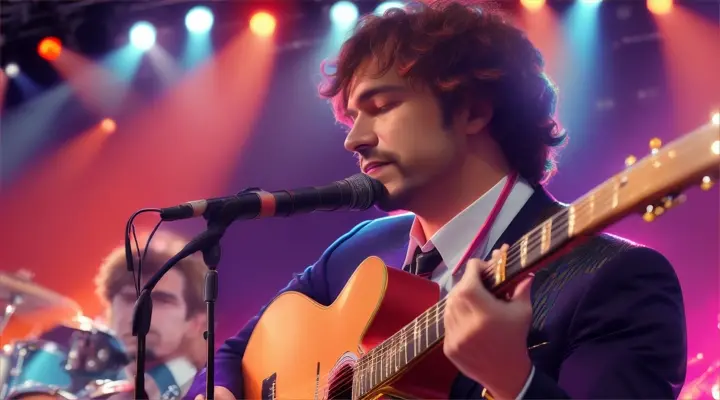 Português brasileiro:Music:the soloist man and the band greet the viewers
