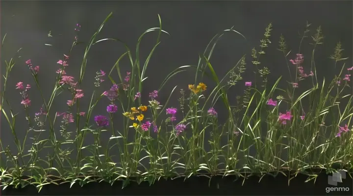 a bunch of flowers that are in the grass