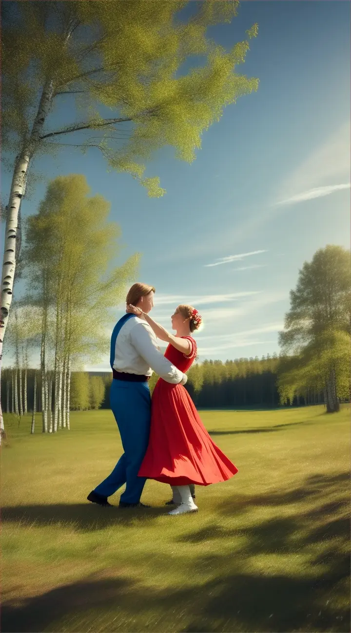 A happy couple dancing in Sweden